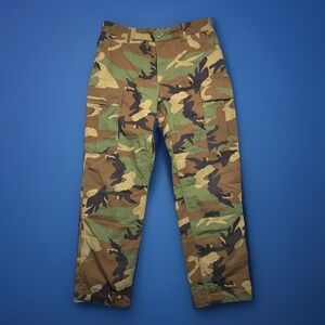 Vintage US Army BDU Pants Mens Medium Regular Woodland Camo Cargo 90s